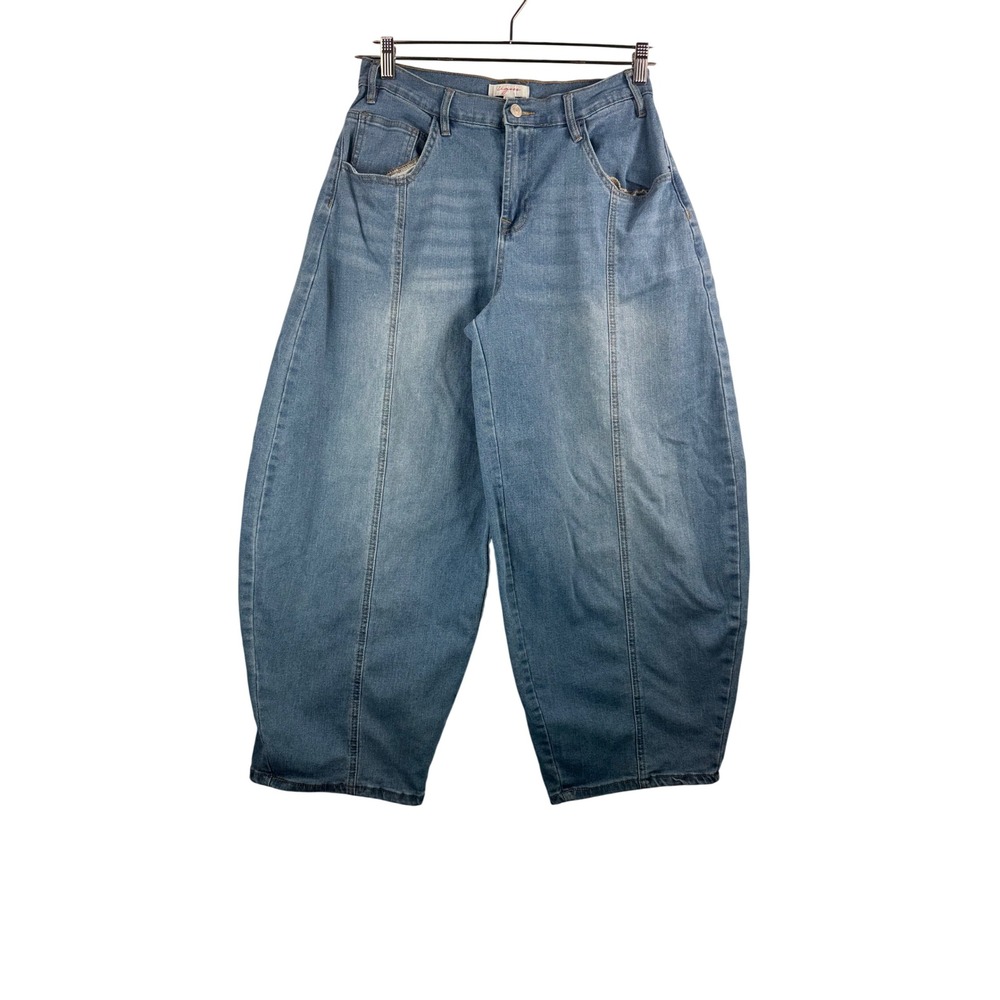 Vigoss Barrel Leg Jeans 27 Blue Denim Baggy Seamed High Rise 90s retro